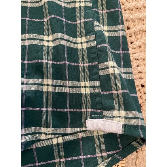 Izod Saltwater Relaxed Men's 3XLT Plaid Button Shirt Green & White - Picture 6 of 13